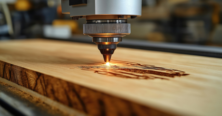 Laser marking machine engraving serial number on metal part